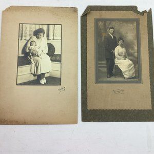Vintage Old Family Photo Pictures Black White Craft